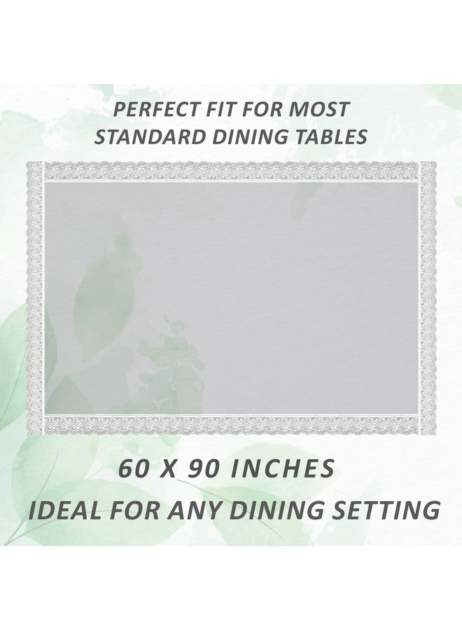 Kuber Industries Dining Table Cover 6 Seater|Table Cloth|Table Cover for Home, Restaurant|(Silver Lace) Polyvinyl Chloride,Rectangular - Image 3