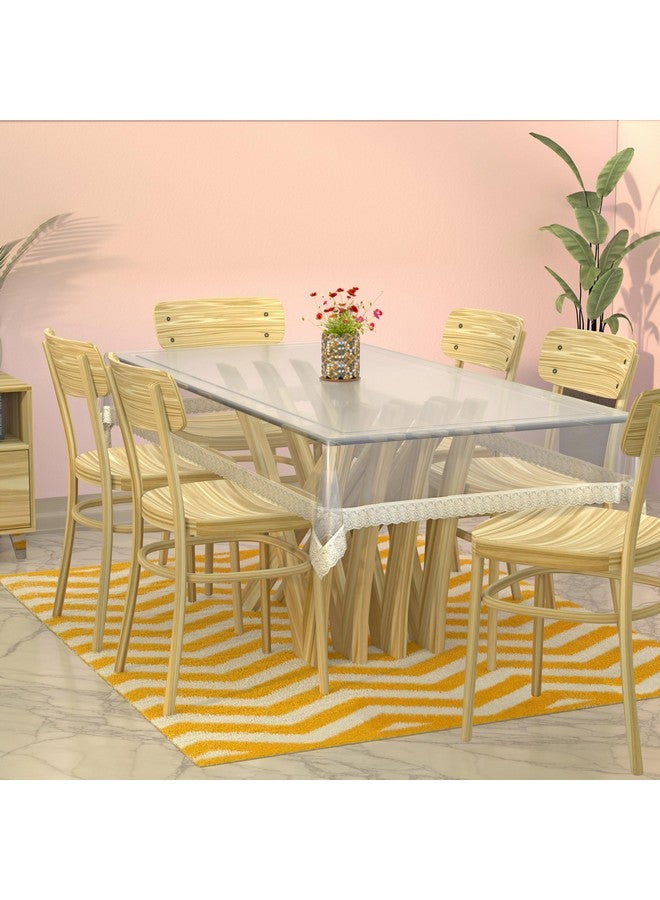 Kuber Industries Dining Table Cover 6 Seater|Table Cloth|Table Cover for Home, Restaurant|(Silver Lace) Polyvinyl Chloride,Rectangular - Image 4