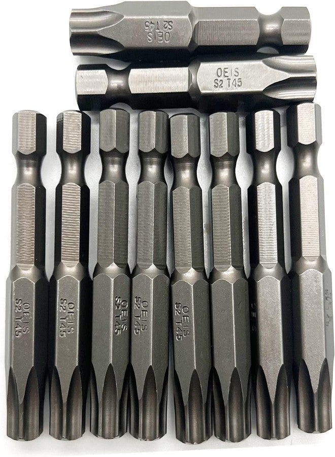 أكس أم أتش أف مجموعة مفكات براغي مغناطيسية T45 برأس توركس بطول 50 مم وقطر 1/4 بوصة من XMHF، مزودة برأس سداسي، و6 رؤوس، ومضادة للعبث، ومثبتة على شكل نجمة - Image 2