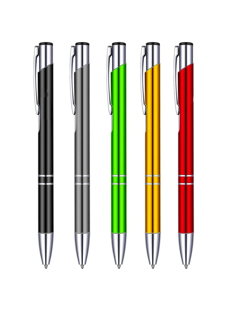 Excefore Office Pens 5 PCS Metal Pen Ballpoint Pastel Pen for Women Men Bosses Desk Supplies Black Ink School Office Supplies Rotating Neutral Ballpoint Pen Suitable for Business Gifts Exhibition Gifts - Image 1