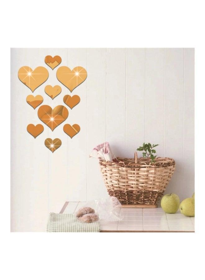 Sharpdo 10-Piece Heart Shaped Wall Sticker Set Gold - Image 4