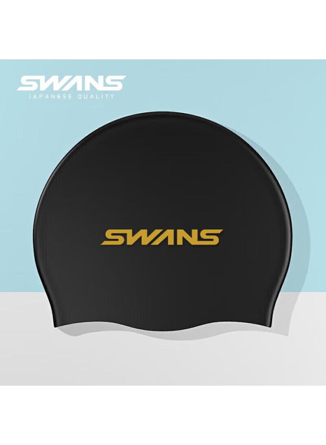 Speed Vision Suan Swimming Cap For Men And Women, Silicone Waterproof, Comfortable, Non-binding, Long Hair Protection, Ear Protection, Swimming Equipment, Cymsa18-10 Black Gold - Image 1