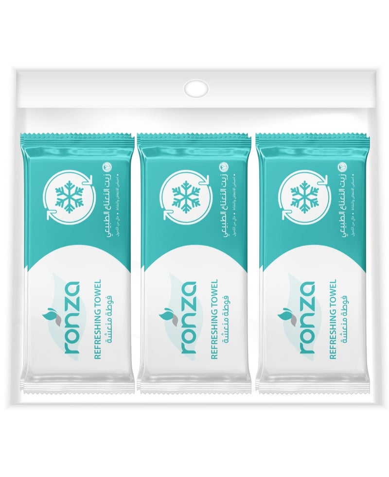 Ronza Refreshing Wet Wipes with Natural mint Oil - Single Use (24 pieces) - Image 1