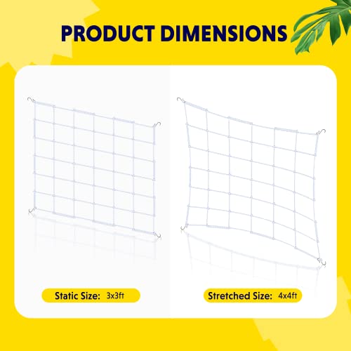 iPower 3' x 3' Grow Room Trellis Netting for 47"x47" Room, Heavy-Duty Elastic Plant Net with Hooks, Flexible Hydroponics Support for Climbing Plants, Vegetables, Fruits, Flowers, Vines - Image 5