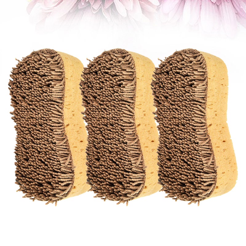 3pcs 8-shaped Plush Sponges Cleaning Scrubber Handy Multifunction Washing Sponge for Floor Window Car - Image 1