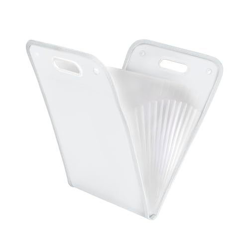 NISUN 13 Pockets Vertical Expanding File Folder Accordion File Folder Organizer for A4 Size Letter Size Paper Document Holder Organizer (White) - Image 1