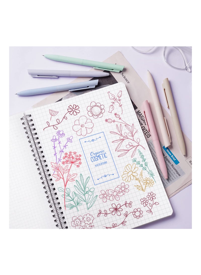 SYOSI - Colored Gel Pens, 6PCS Pastel Gel Pens Colored Ink Quick Dry & No Smear, Retractable Cute Pen Fine Point 0.5mm for Journaling, Aesthetic Gel Ink Pens Smooth Writing Stationery for School Supplies - Image 1