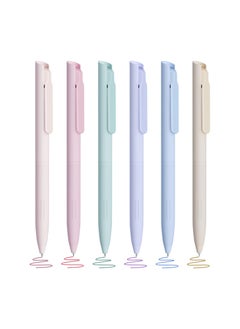 Colored Gel Pens, 6PCS Pastel Gel Pens Colored Ink Quick Dry & No Smear, Retractable Cute Pen Fine Point 0.5mm for Journaling, Aesthetic Gel Ink Pens Smooth Writing Stationery for School Supplies