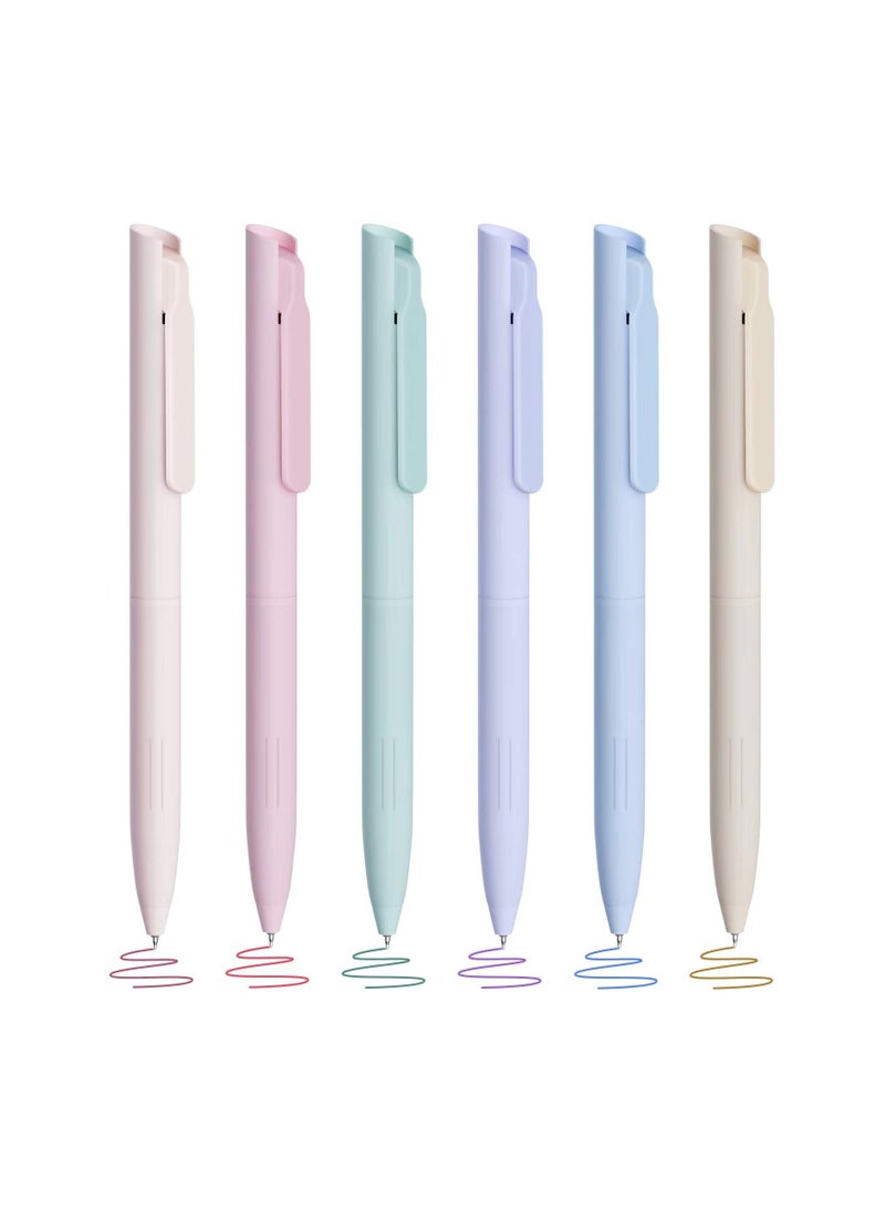 SYOSI - Colored Gel Pens, 6PCS Pastel Gel Pens Colored Ink Quick Dry & No Smear, Retractable Cute Pen Fine Point 0.5mm for Journaling, Aesthetic Gel Ink Pens Smooth Writing Stationery for School Supplies - Image 1