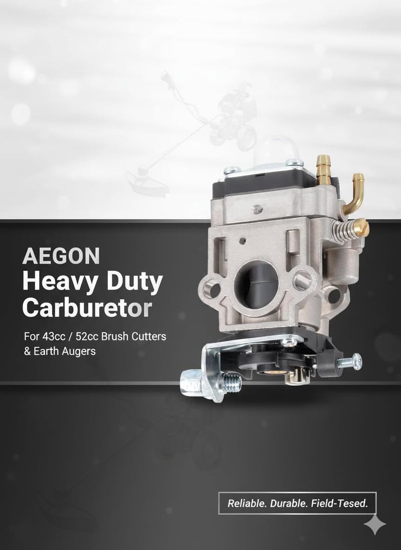 AEGON كربوراتور ثقيل الوزن لـ 43cc / 52 CC قاطع فرشاة 2 شوط ومثقاب أرضي (متوافق مع العلامات التجارية كيسان كرافت، تكساس، بوسطن، غريفز، كيسون، وبالوان) - Image 2