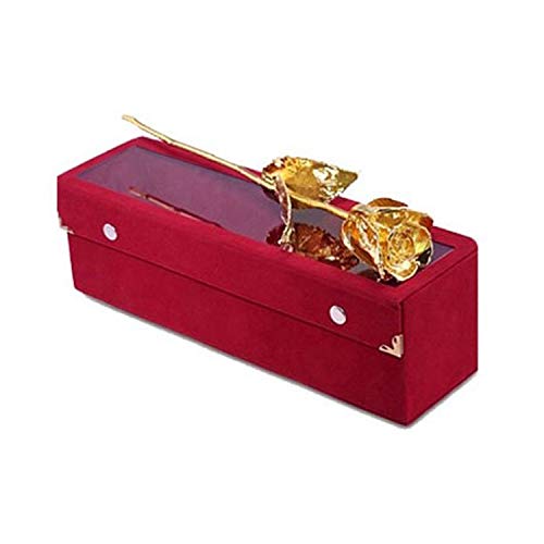 LAVANAYA SILVER® - Eternity Gold Dipped Real Rose in Exclusive Velvet Box - Romantic Valentine's Day | Birthday | Anniversary Gift for Wife | Girlfriend | Lover -Preserved Forever Rose Flower - 28 C M - Image 1