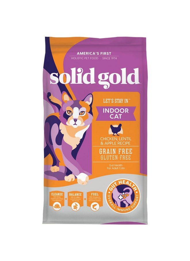 solid gold - Solid Gold Indoor Dry Cat Food - Let's Stay in Cat Food Dry Kibble for Indoor Cats - Hairball & Sensitive Stomach - Grain & Gluten Free - Probiotics & Fiber for Digestive Health - Chicken - 3lb - Image 1