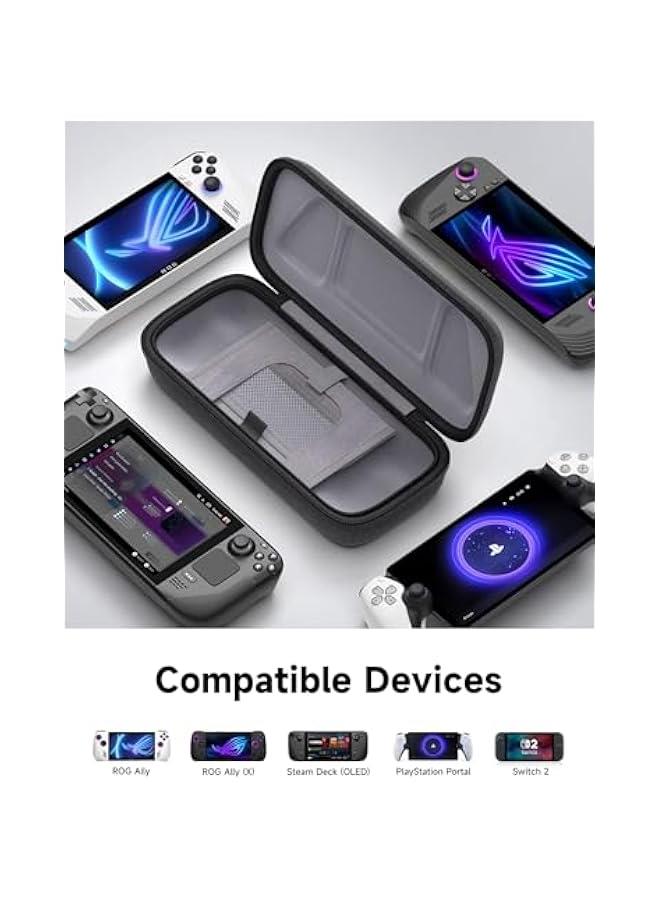 Carrying Case Compatible with Steam Deck/ROG Ally, Protective Hard Shell Carry Case Built-in Charger & Docking Station Storage, Portable Travel Bag for Steam Deck OLED/ROG Ally X - Image 2