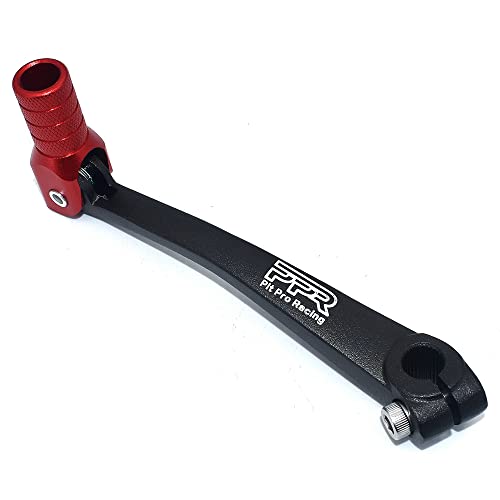 PPR PIT PRO RACING CNC Aluminum Folding Gear Shift Lever, Foldable Gear Shift Lever Fit for 50cc 110cc 250cc Dirt Pit Monkey Bike Motorcycle ATV Quad Accessories Parts (Black&Red) - Image 1