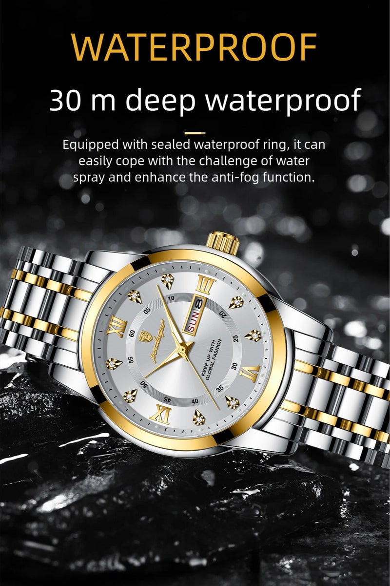 POEDAGAR Watches for Men ,Man Watch Waterproof Luminous Men's Watch Quartz-41mm - Image 3