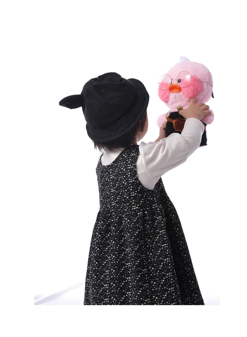 KASTWAVE لعبة بط محشوة لعبة بط صفراء لعبة محشوة ناعمة للأطفال البنات لعبة محشوة قابلة للعناق مزينة بقبعة وزي هدايا رائعة لصغير البط بنظارات 12 بوصة 30 سم - Image 3