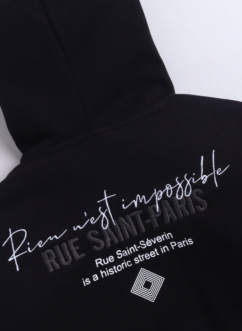 victor and jane Boys' Black "Blue Saint Paris" Graphic Hoodie - Image 5