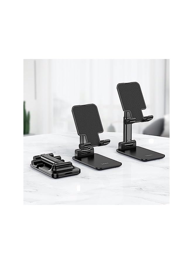 PH29A - Carry, Folding Desktop Stand, Suitable For Mobile Phones/Tablets Within 4.7-10 Inches, Applicable Scenarios: Online Class Study, Meeting, Watching Movies And Video, Live Broadcast - Black