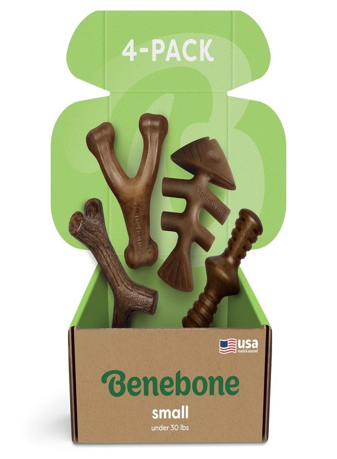 Benebone Small 4-Pack Dog Chew Toys for Aggressive Chewers, Made in USA, 30lbs and Under - Image 1