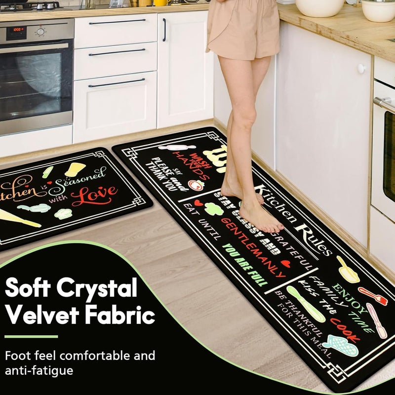 Aazeem Farmhouse Kitchen Mats Anti Fatigue Kitchen Rugs Sets of 2Non Slip Waterproof Kitchen Floor MatsErgonomic Cushioned Comfort Standing Mat for LaundryOfficeSinkDesk - Image 5