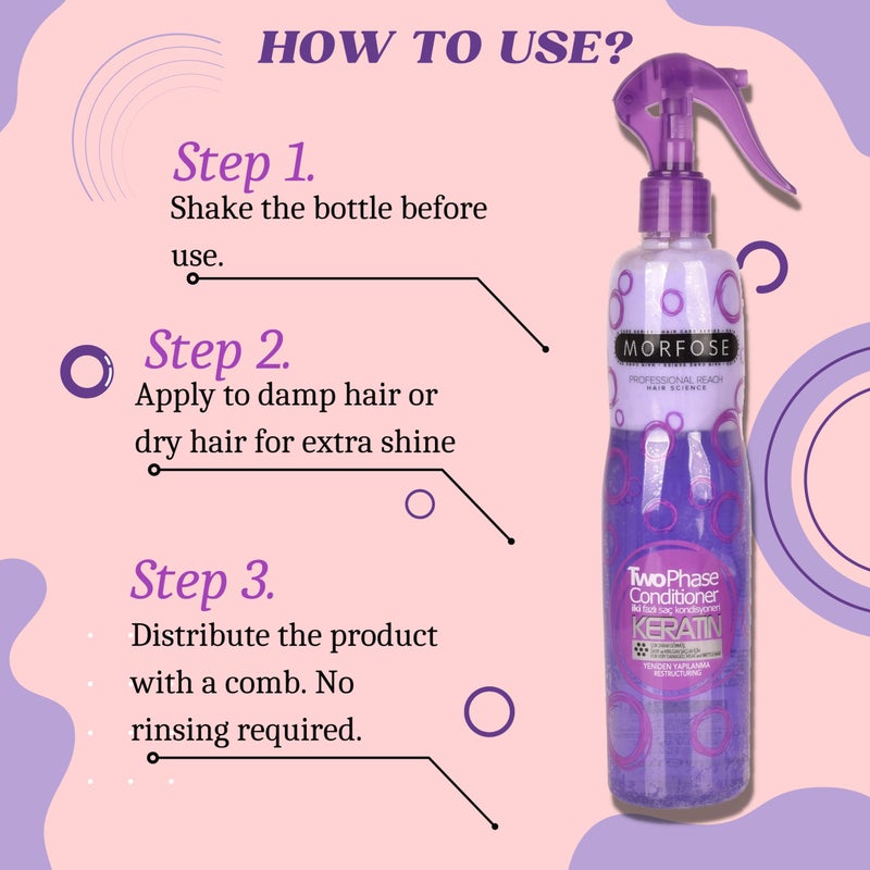 Morfose Professional Keratin Leave-In Conditioner, Heat Protectant for Hair, Heat Spray Protection for Hair, Detangler Spray, Protector Termico para Cabello, (large, 13.52 Fl Oz) - Image 5