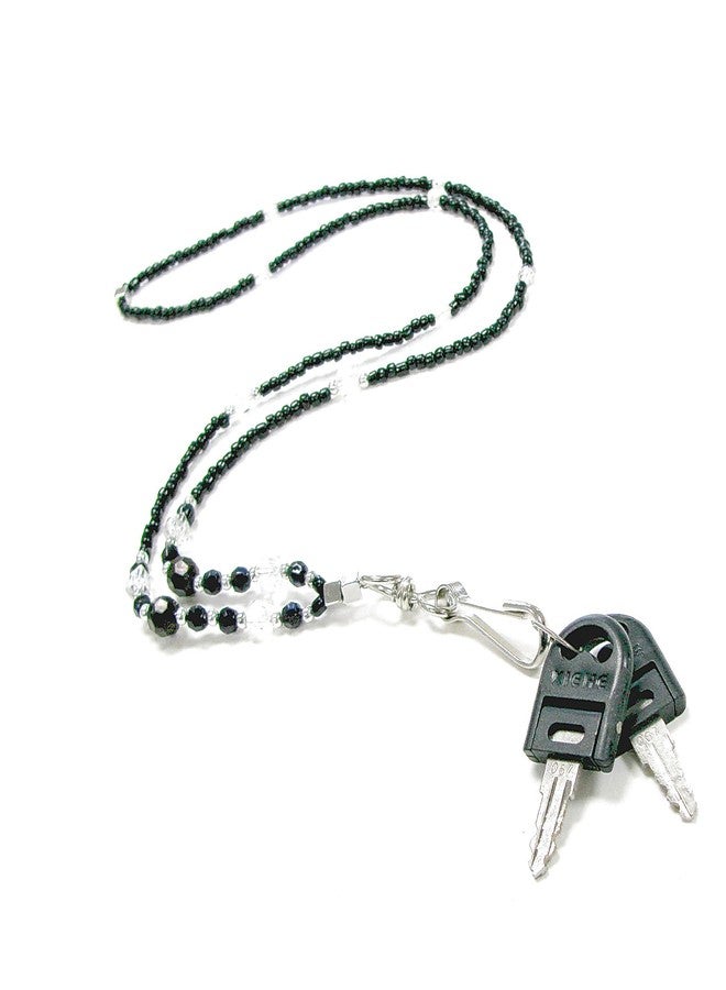 Linpeng Black White Beaded Lanyard Badge Holder for Women, Nurse Birthday for Her, 1 pc - Image 3