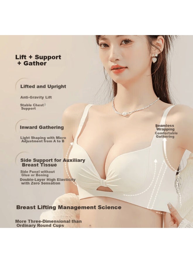 Kj Women's Small Bust Push-up Wireless Bra Shaping Side Support Anti-sagging Bra Holiday Gift - Image 3