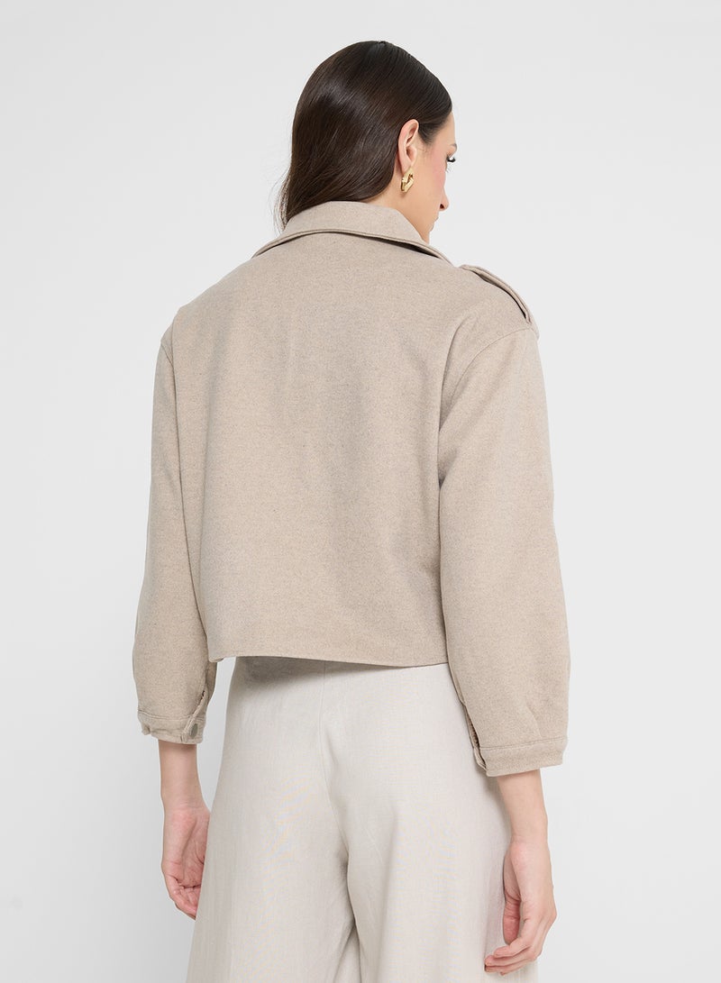 ايلا معطف قصير بحزام - Image 2