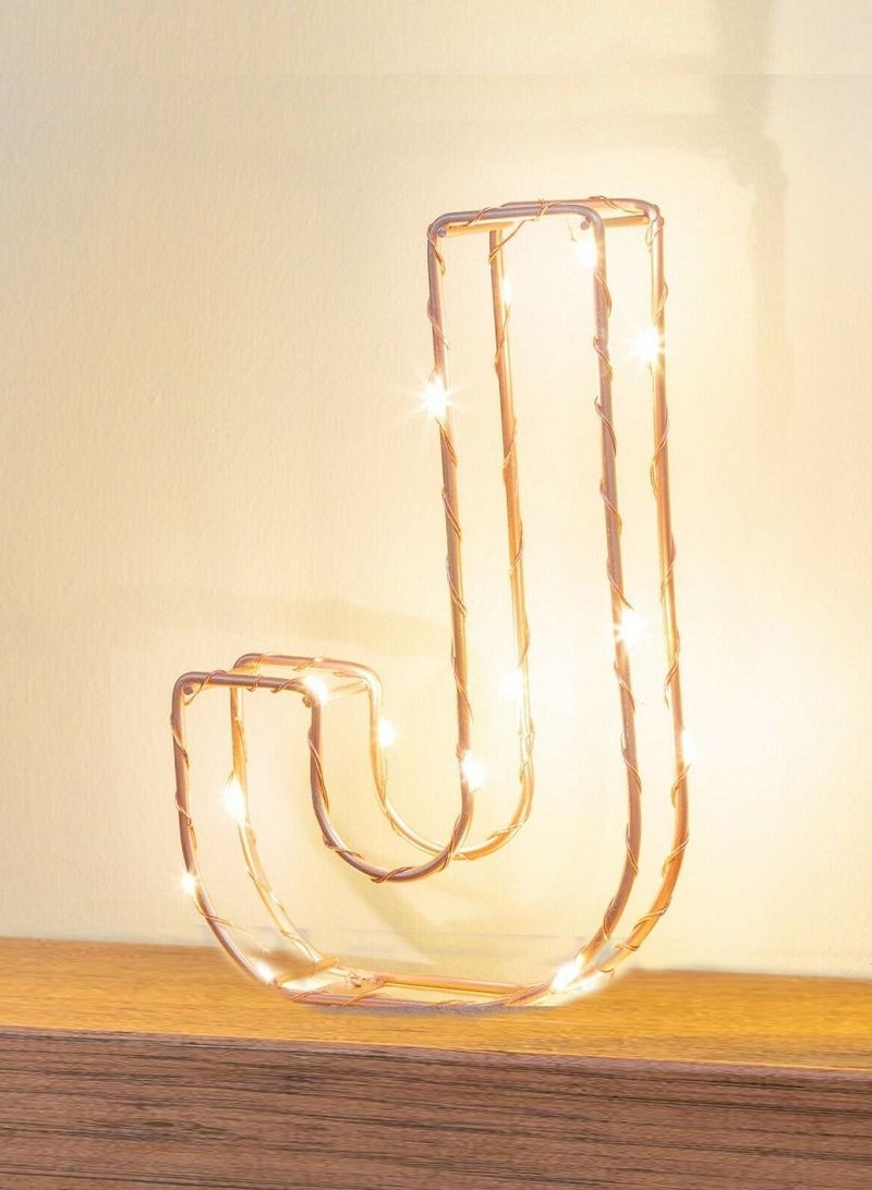 سلة حرف J مضيء لون ذهبي - Image 3