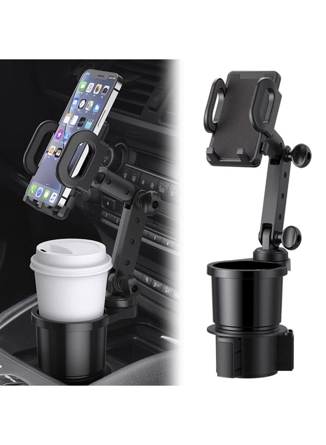 NXT Car Cup Holder Phone Mount, Universal Auto Cell Phone Stand with Drink Expand Cup Holder,2 in 1 Multifunctional Car Cup Holder Expander with 360° Rotation Phone Mount - Image 1