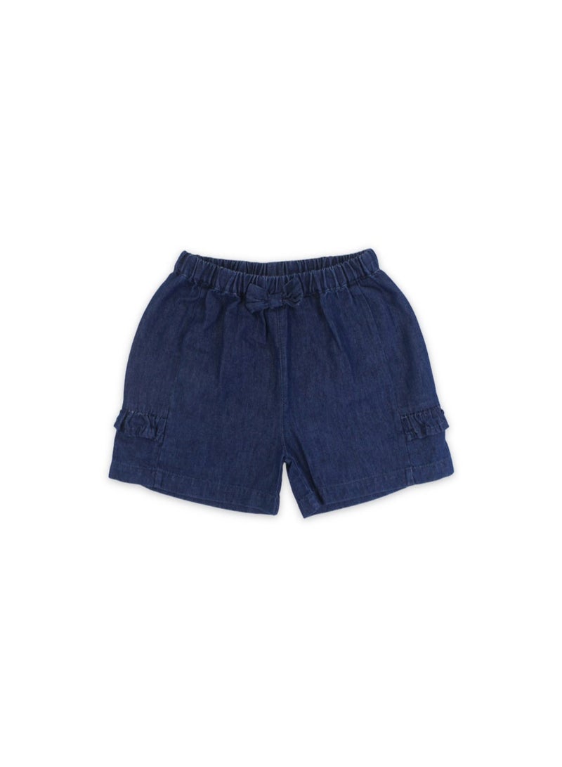 Pompelo Baby Girls Cotton Denim Short – Blue - Image 1
