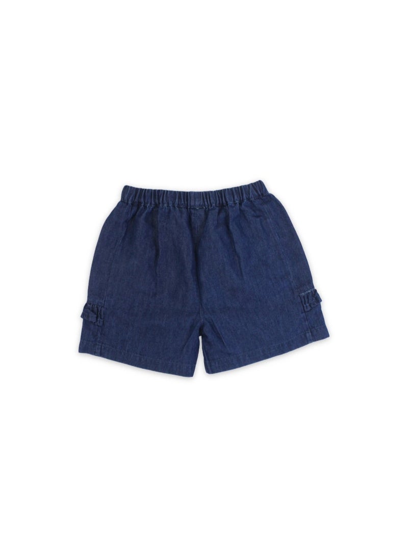 Pompelo Baby Girls Cotton Denim Short – Blue - Image 2