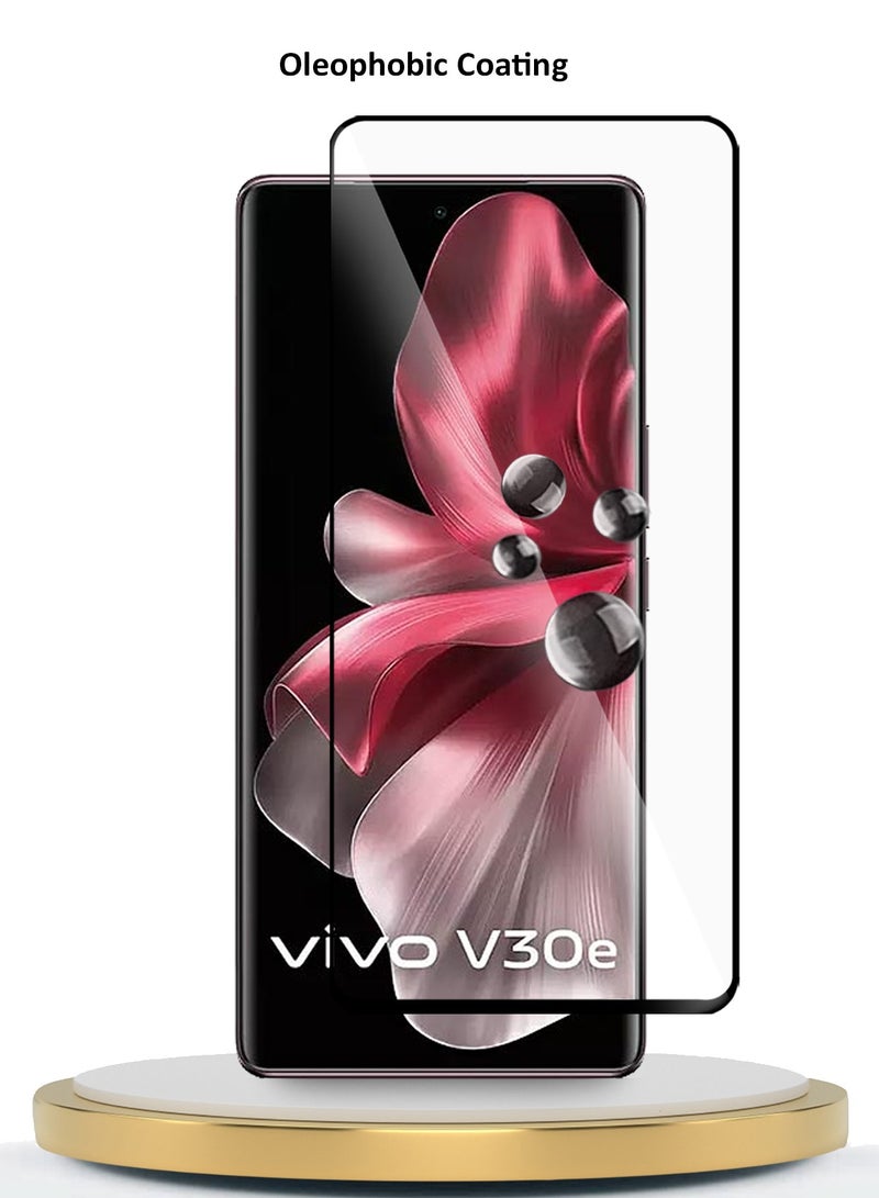 Wtech Premium E2E Full Glue Full Cover Tempered Glass Screen Protector For Vivo V30e 5G 2024 Clear/Black - Image 4