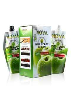 NOVA Ammonia Free Hair Color Cream - 500 ml Cream + 500 ml Developer Natural black  - Image 1