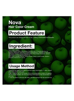 NOVA Ammonia Free Hair Color Cream - 500 ml Cream + 500 ml Developer Natural black  - Image 2