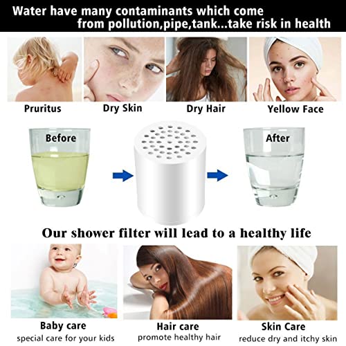 Laicky 4 Pack 20 Stage Shower Filter Universal Replacement Cartridge Hard Water Purifier Removes Chlorine, Heavy Metals, Iron, Other Sediments, Water Softener with High Output - Image 4