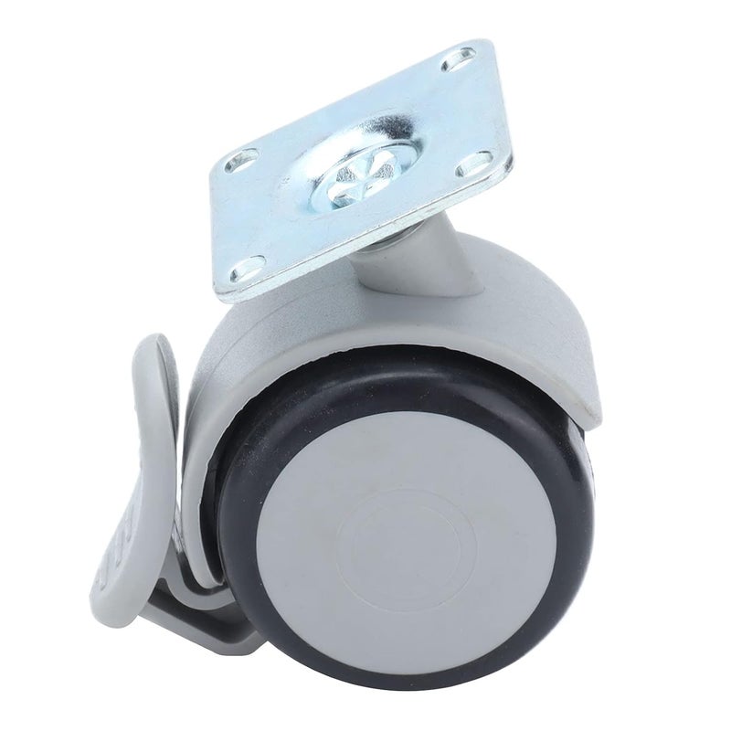 4 قطع عجلات مطاطية مقاس 50 مم مع فرامل ولوحة علوية بأربعة فتحات لكراسي المكتب الدوارة واستبدال أثاث - Image 3