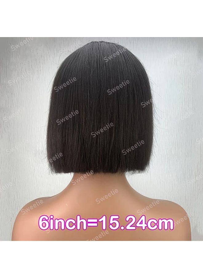 Straight Brazilian Human Hair Wig for Women Black 10 Inch Bob - Image 4