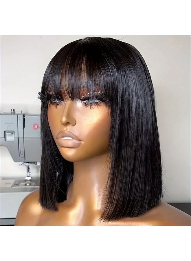 Straight Brazilian Human Hair Wig for Women Black 10 Inch Bob - Image 3