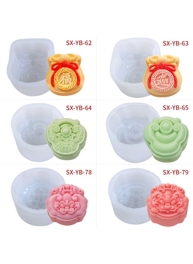 Sanxin Chinese Style Ice Skin Moon Cake Silicone Mold DIY Creative Mung Bean Cake Dim Sum Baking Mold Flow Heart Filling Mold-Color  - Image 3
