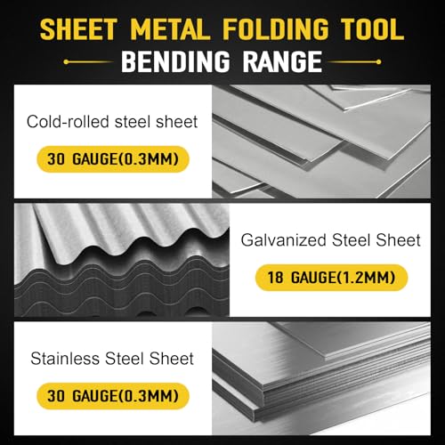 KEYDINHT 12 Inch Sheet Metal Folding Tool, Sheet Metal Bending Tools for HVAC, Duct Bender Hand Tool, Metal Forming - Duct Work Tools HVAC Folding bar with 3/8" And 1" Fold Depths - Image 2
