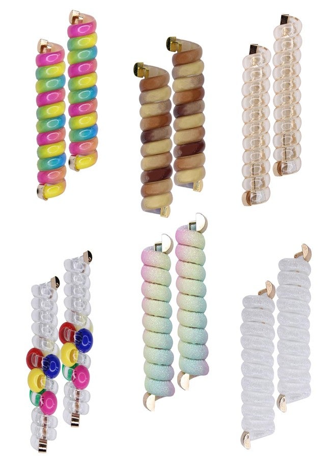 Confidence Multicolor Spiral Hair Ties Ponytail and Braid Holders for Kids Girls | Hair Braided Accessories | Spiral Hair Rubber Bands for Girls and Women (Set of 12) - Image 1