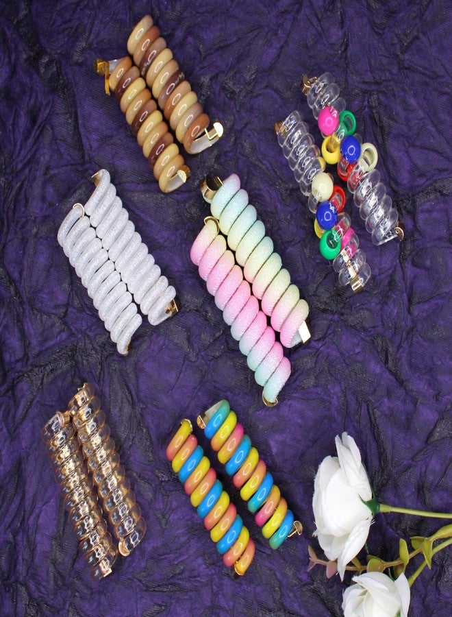 Confidence Multicolor Spiral Hair Ties Ponytail and Braid Holders for Kids Girls | Hair Braided Accessories | Spiral Hair Rubber Bands for Girls and Women (Set of 12) - Image 5