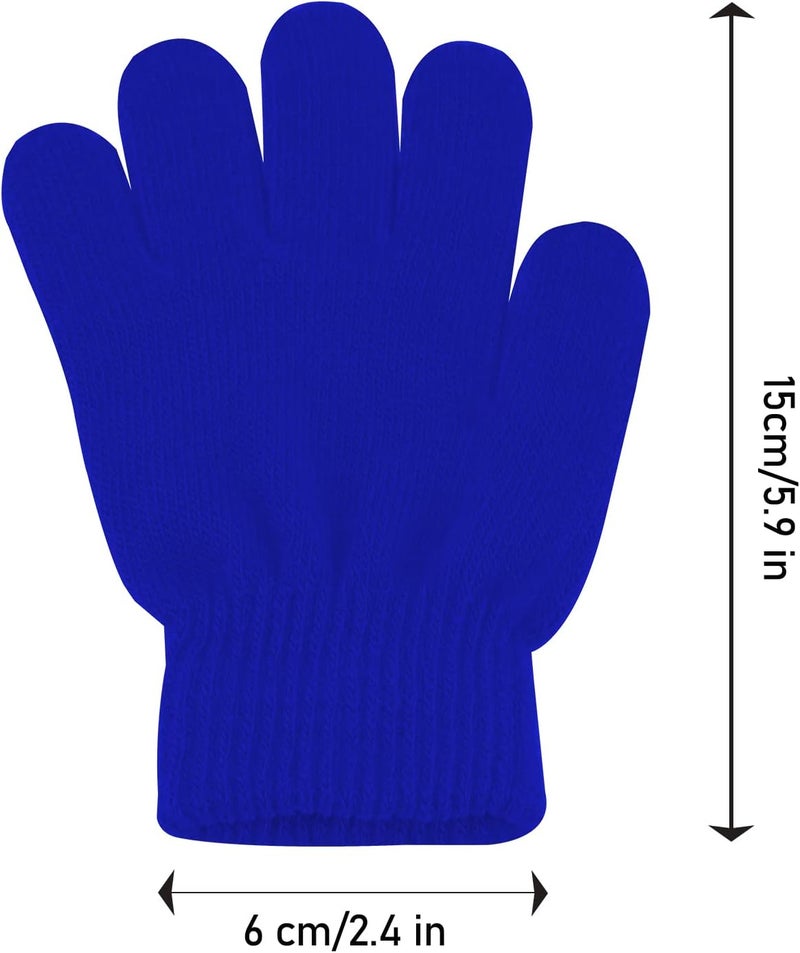 ONESING 3-24 Pairs Winter Knit Gloves for Kids - White Finger Gloves for Boys and Girls - Image 2