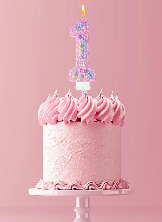 Zlongron Birthday Number Candles, Handmade Macaron 3D Flash Number 1 Candle, Suitable for Girls and Boys' Birthdays, Weddings, Anniversaries, Theme Party Cake Decorations (1) - Image 3