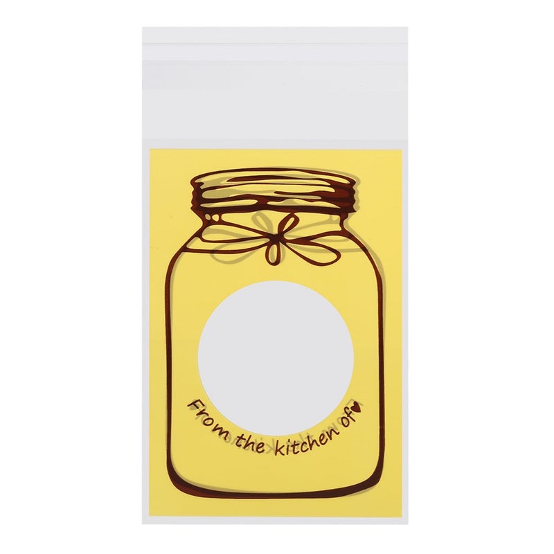Yellow Cellophane Candy Bags 100 Pieces 3.9 x 2.8 Inch For Cookies Bakery Party Supplies - Image 3