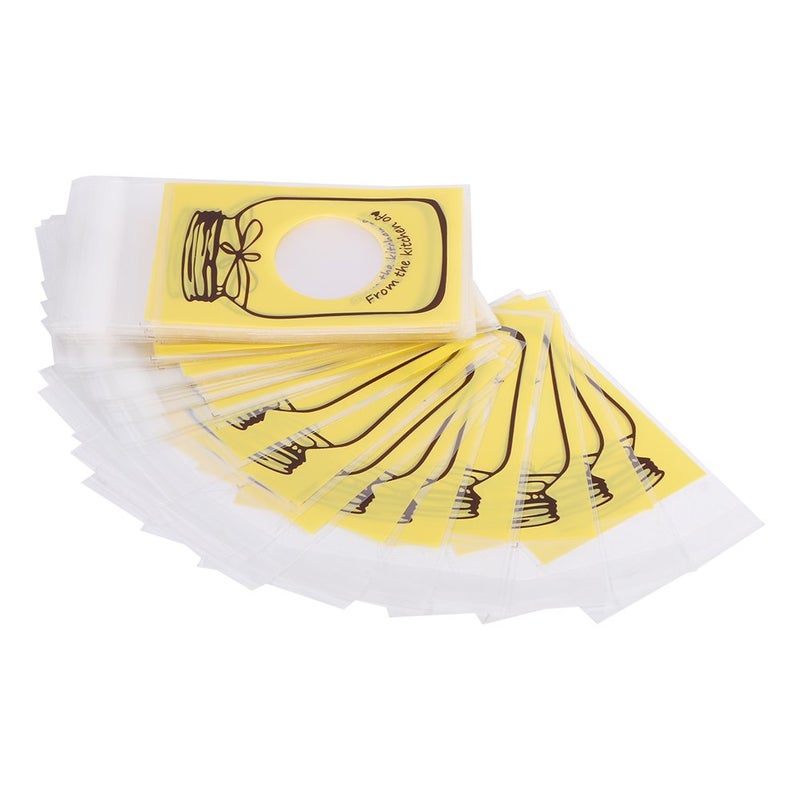 Yellow Cellophane Candy Bags 100 Pieces 3.9 x 2.8 Inch For Cookies Bakery Party Supplies - Image 5