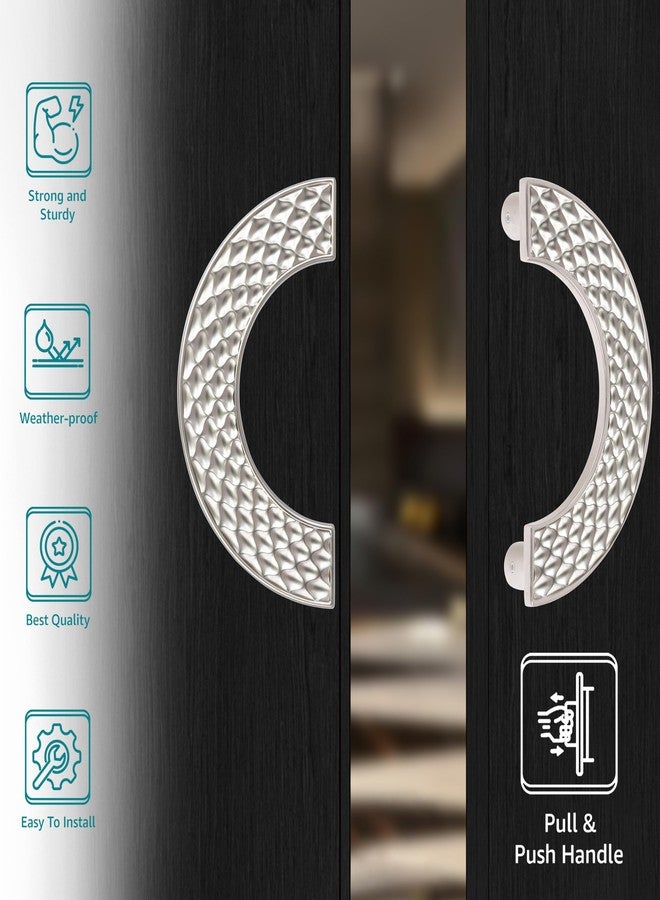 Plantex Heavy Duty Door Handle/Door & Home Decor/8-Inches Round Shape Main Door Handle/Door Pull Push Handle Set (276-Satin Finish) - 3 Years Warranty ,Silver - Image 4