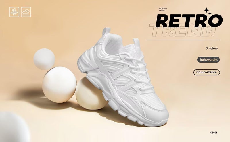 Luogoks Women's Road-Running-Shoes Non-Slip Ladies Walking Fashion Athletic Sneakers Work Gym Comfort Lightweight Mesh Soft Sole White - Image 4