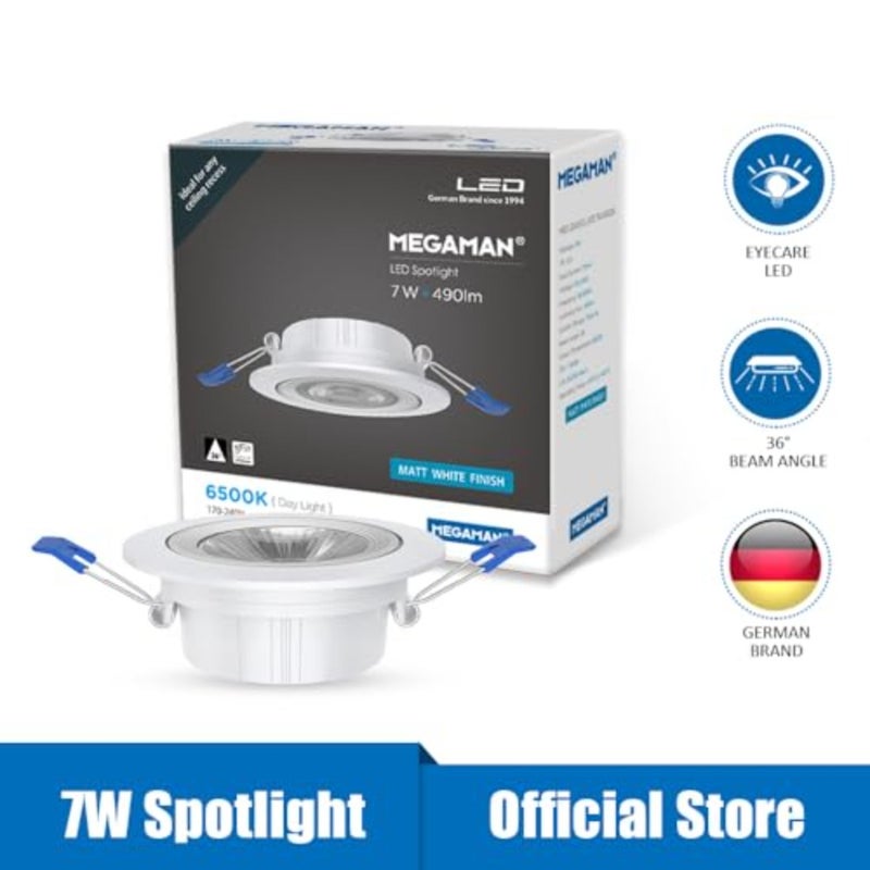 مجموعة مصابيح LED سبوت 7 وات 6500 كلفن نهارية مكونة من 5 قطع - Image 2